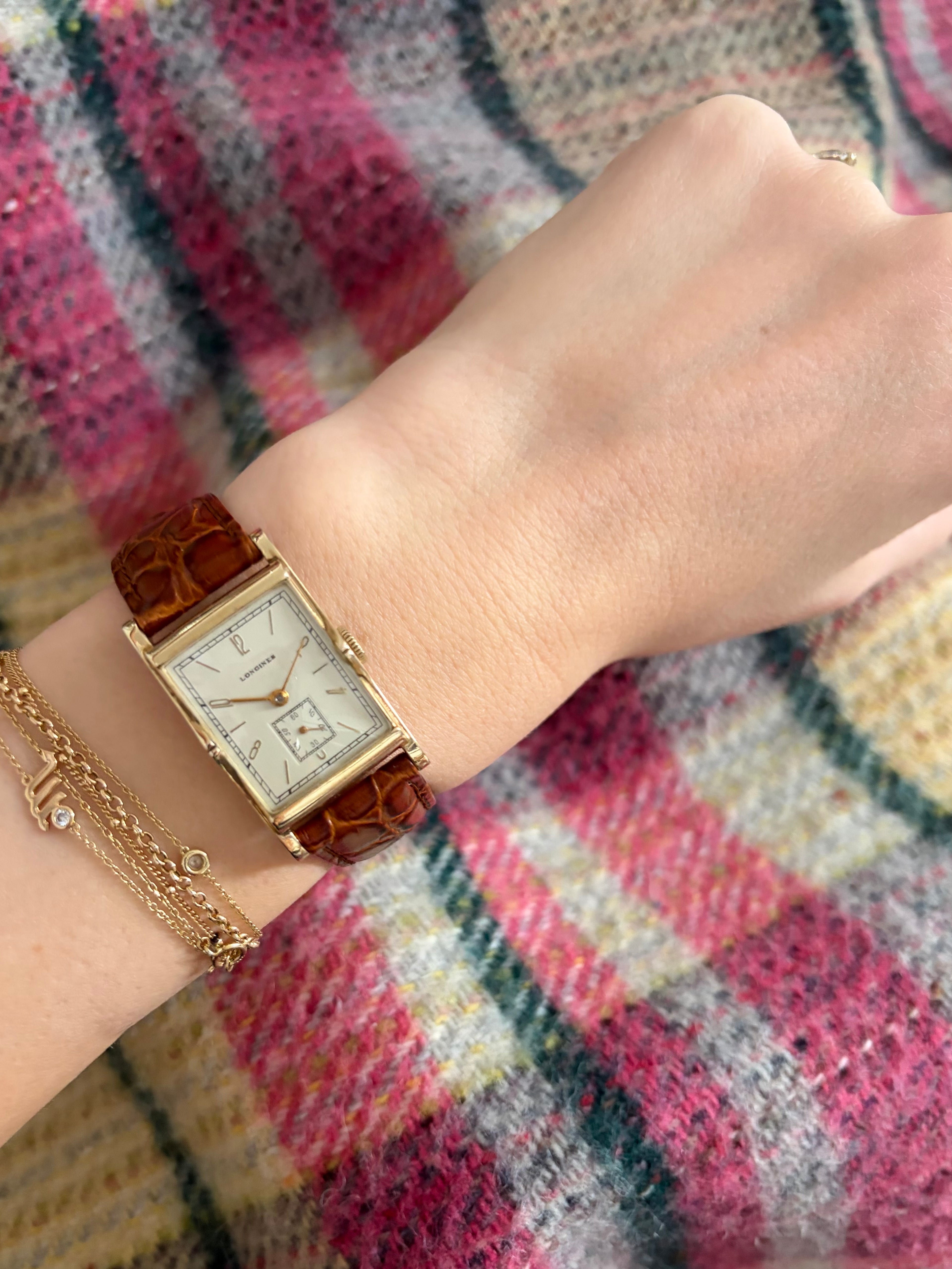 Longines 14K Gold Tank Beautiful Lugs c.1940s