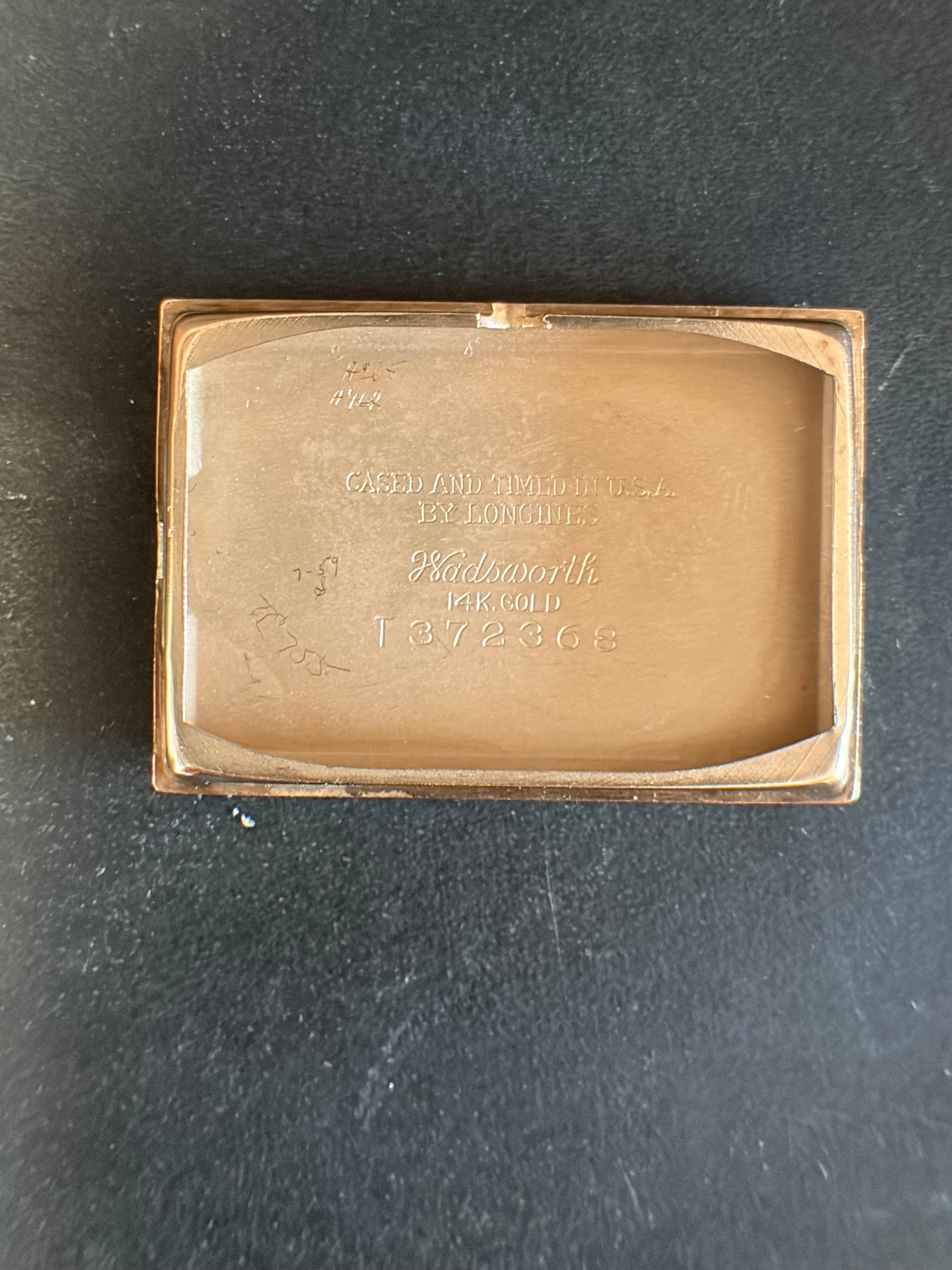 Longines 14K Gold Tank Beautiful Lugs c.1940s