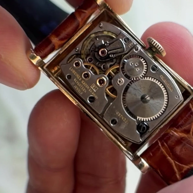 Longines 14K Gold Tank Beautiful Lugs c.1940s